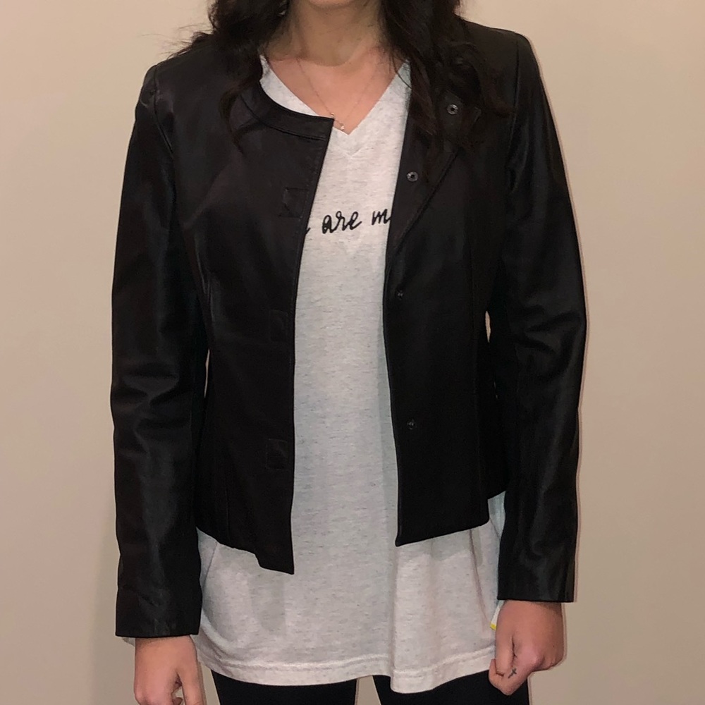 Black leather jacket